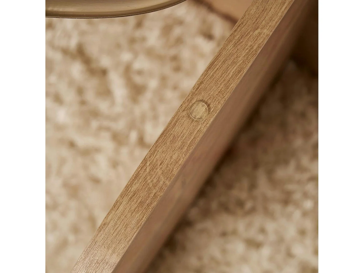 Table basse en verre - pied en croix effet chêne clair SALTA