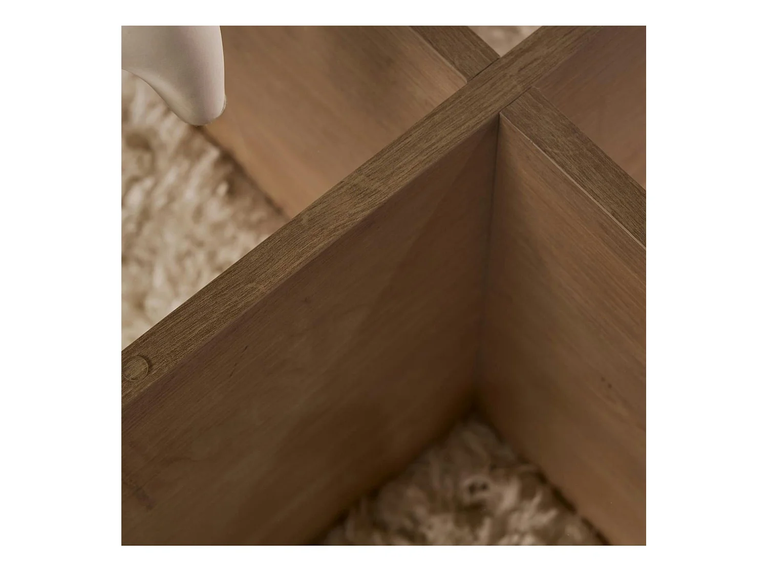 Table basse verre fumé - pied en croix effet chêne clair SALTA