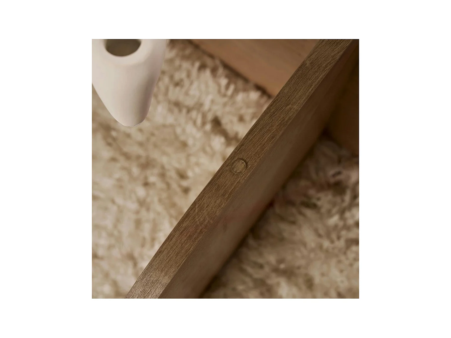 Table basse verre fumé - pied en croix effet chêne clair SALTA