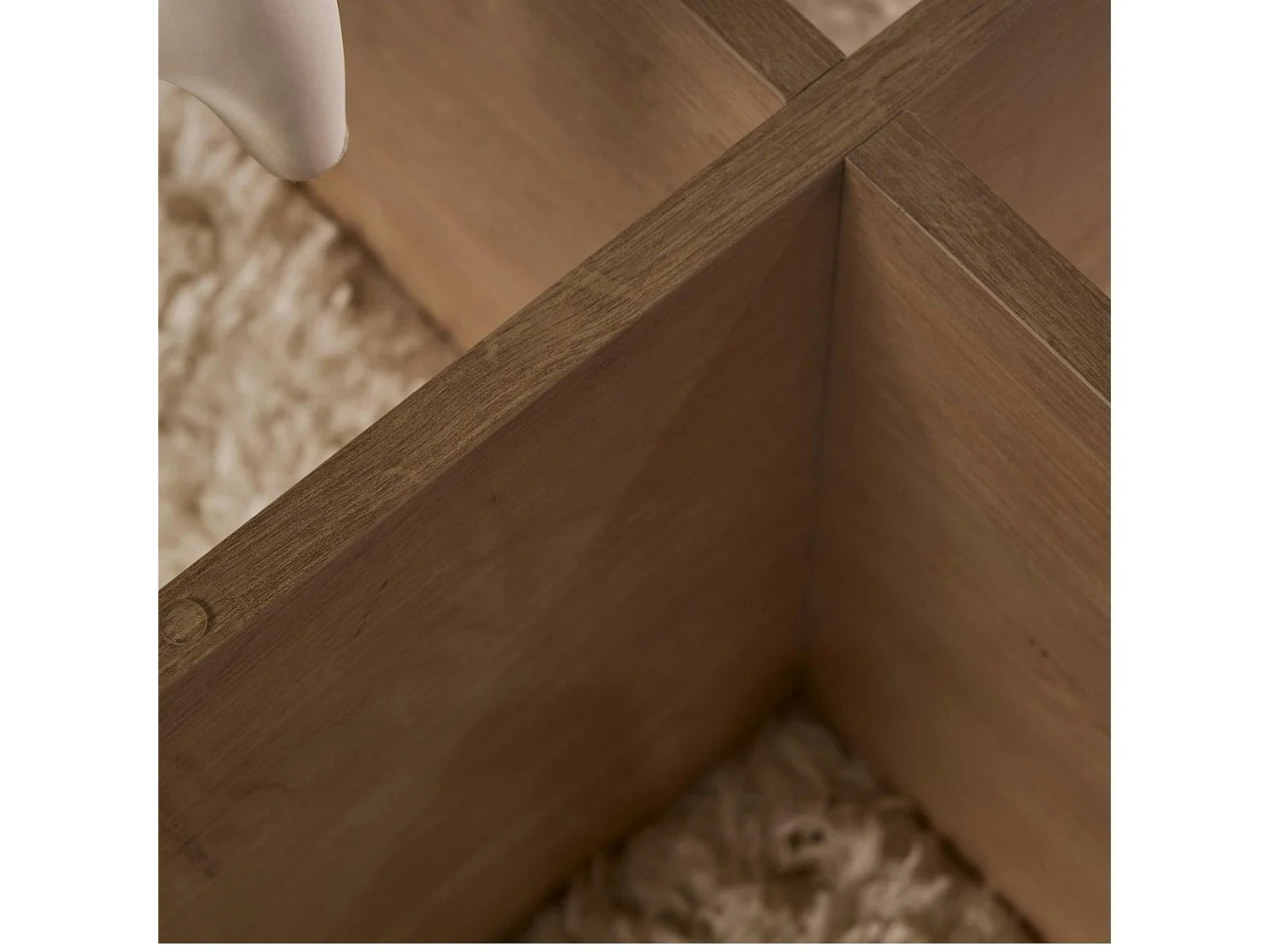 Table basse verre fumé - pied en croix effet chêne clair SALTA