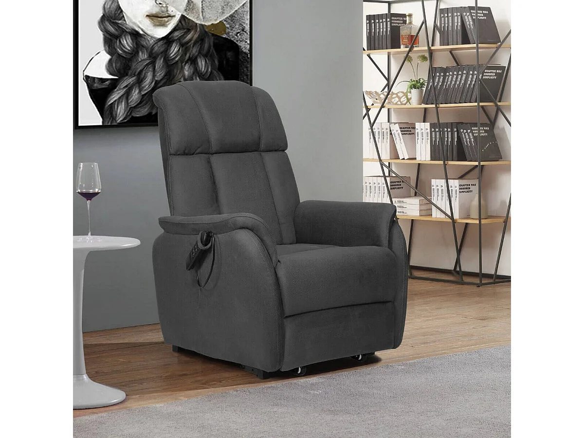 Fauteuil relax releveur tissu polyester gris - SPAZIO