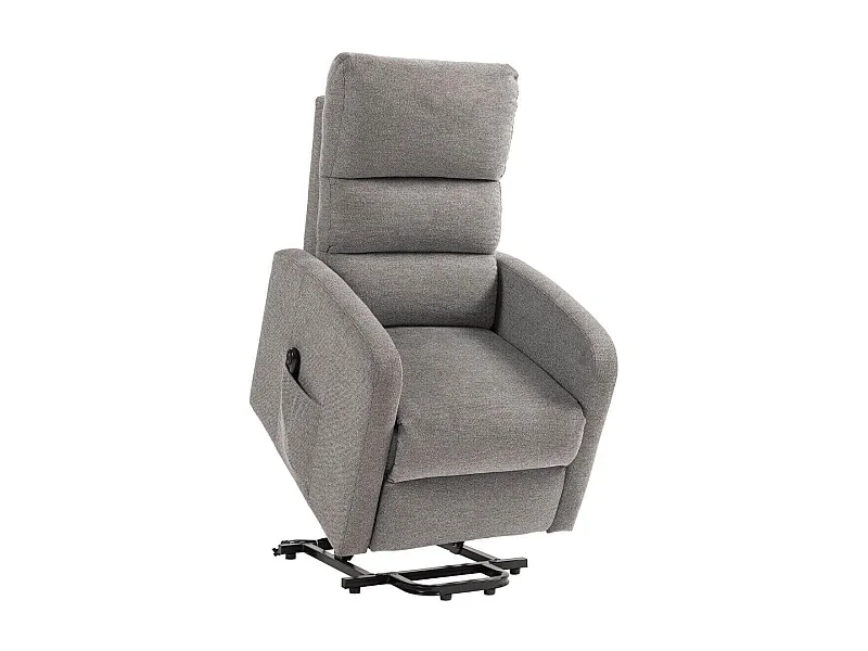 Fauteuil relax releveur tissu polyester traité hydrophobe taupe - TIKSI