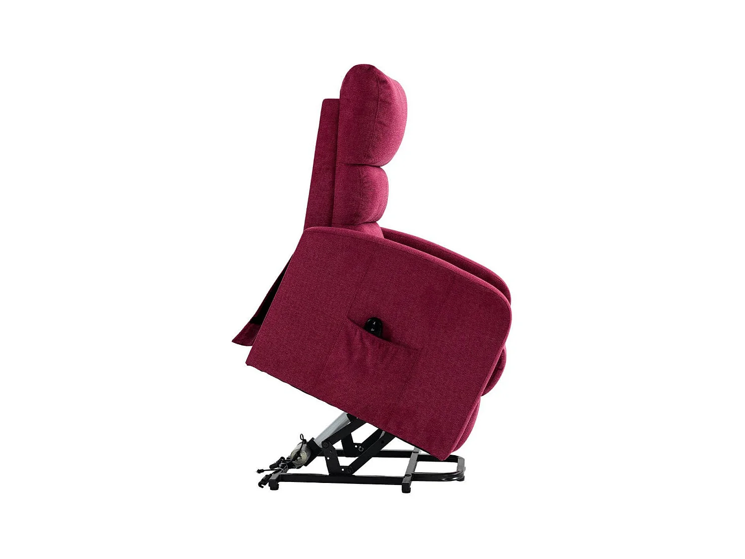 Fauteuil relax releveur tissu polyester traité hydrophobe rouge - TIKSI