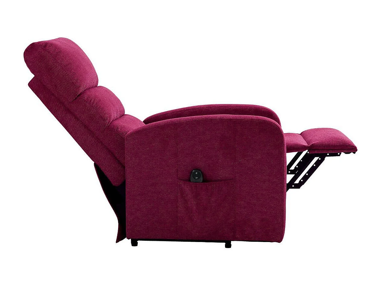 Fauteuil relax releveur tissu polyester traité hydrophobe rouge - TIKSI