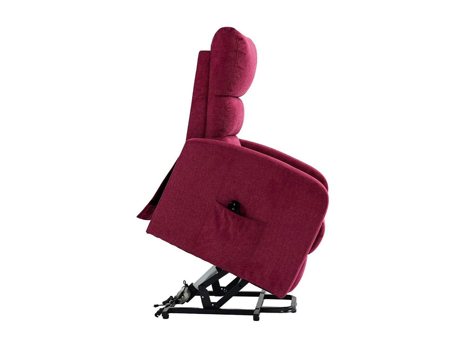 Fauteuil relax releveur tissu polyester traité hydrophobe rouge - TIKSI