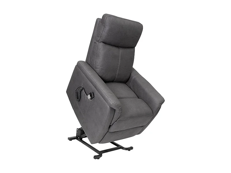 Fauteuil relax releveur tissu polyester imitation cuir gris foncé - GIACOMO