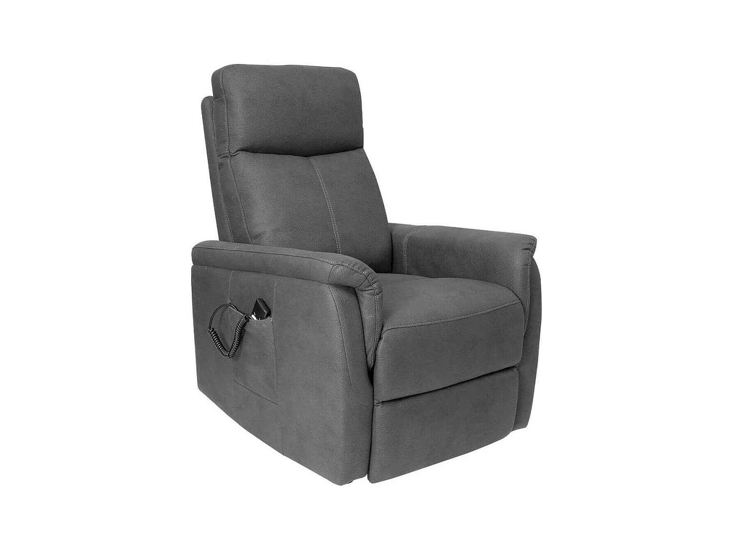 Fauteuil relax releveur tissu polyester imitation cuir gris foncé - GIACOMO