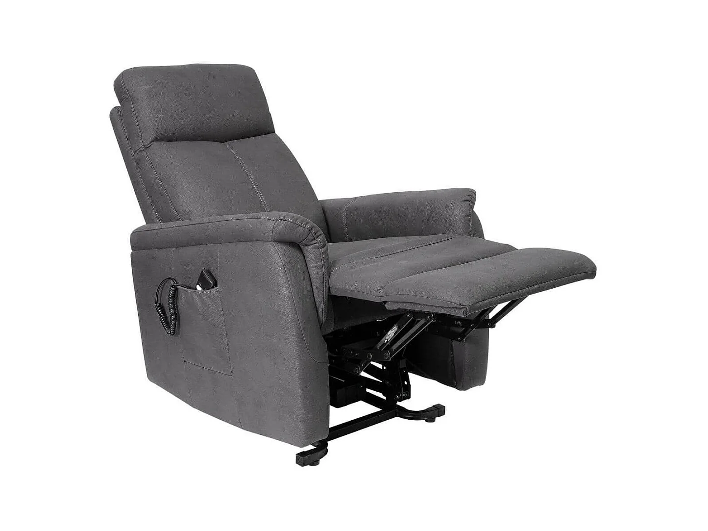 Fauteuil relax releveur tissu polyester imitation cuir gris foncé - GIACOMO