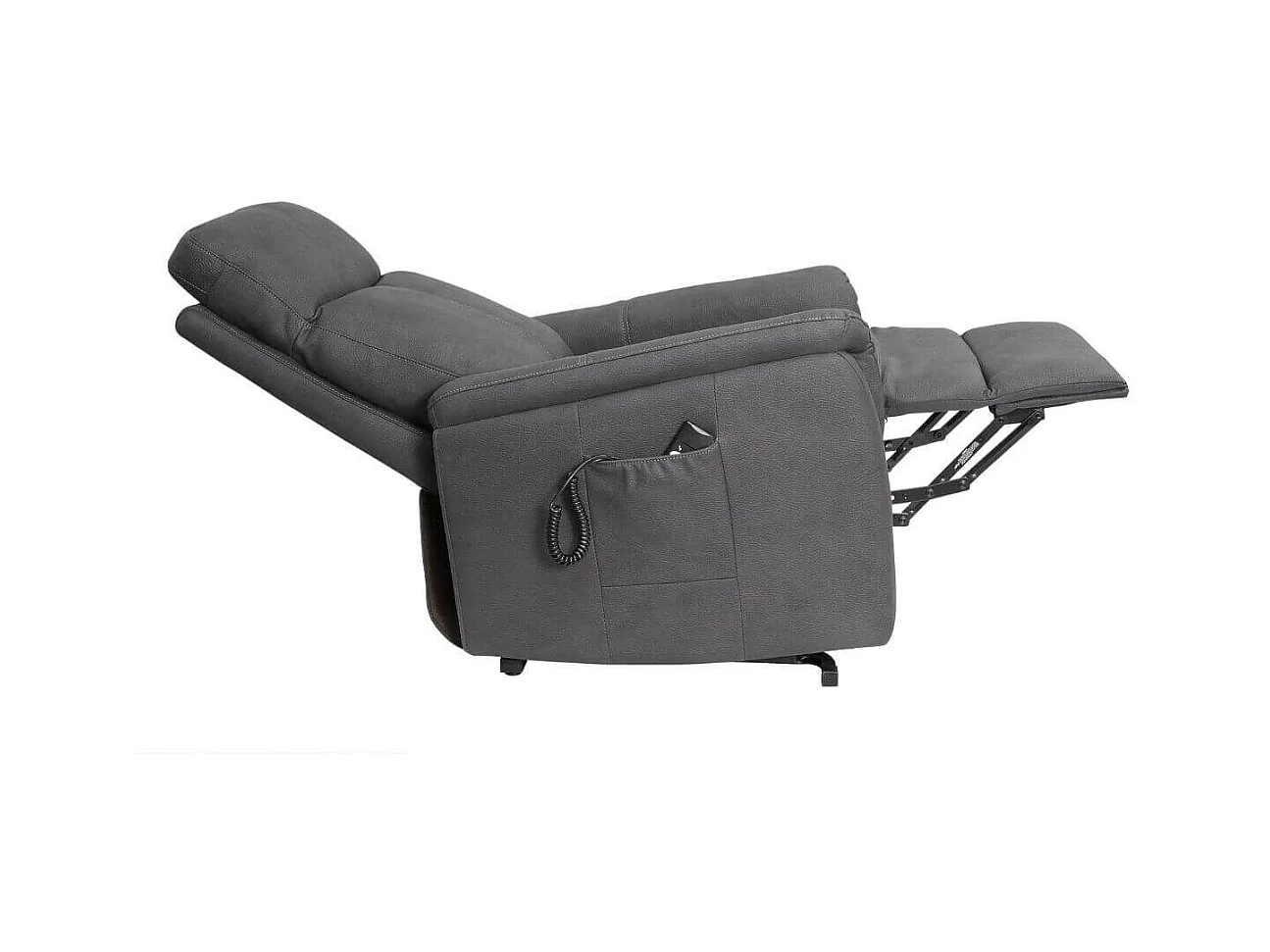 Fauteuil relax releveur tissu polyester imitation cuir gris foncé - GIACOMO