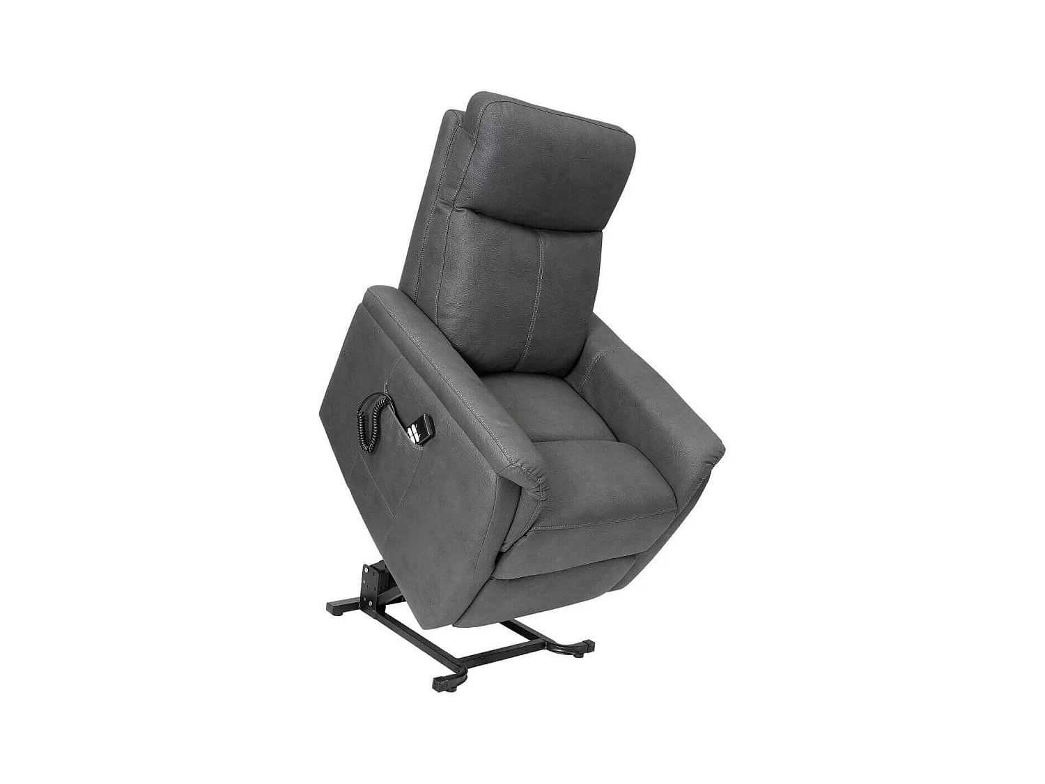 Fauteuil relax releveur tissu polyester imitation cuir gris foncé - GIACOMO