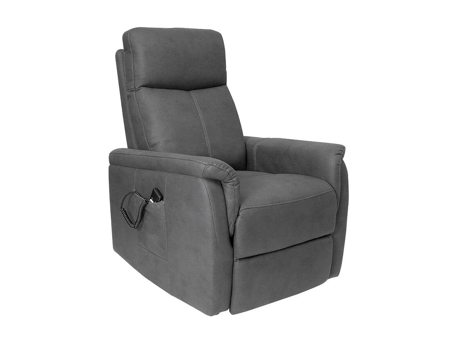 Fauteuil relax releveur tissu polyester imitation cuir gris foncé - GIACOMO