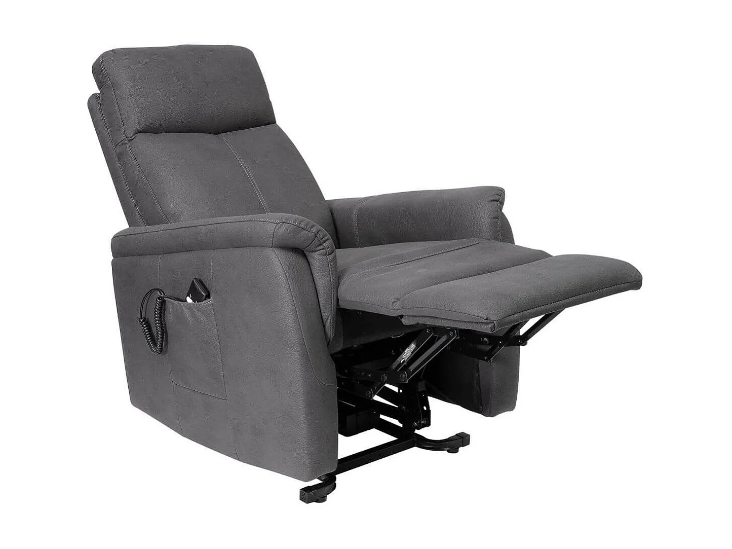 Fauteuil relax releveur tissu polyester imitation cuir gris foncé - GIACOMO