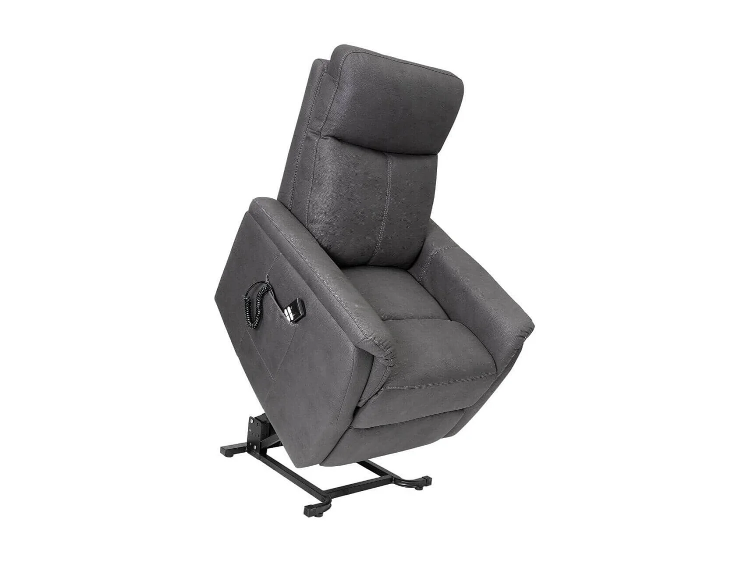 Fauteuil relax releveur tissu polyester imitation cuir gris foncé - GIACOMO