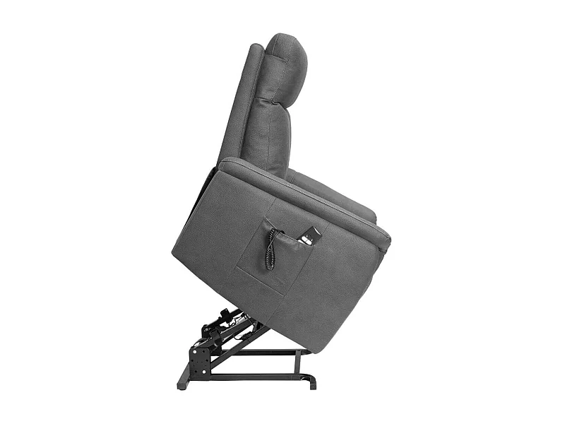 Fauteuil relax releveur tissu polyester imitation cuir gris foncé - GIACOMO