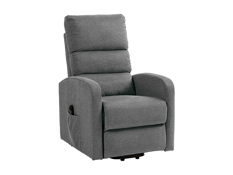 Fauteuil relax releveur tissu polyester traité hydrophobe gris - TIKSI