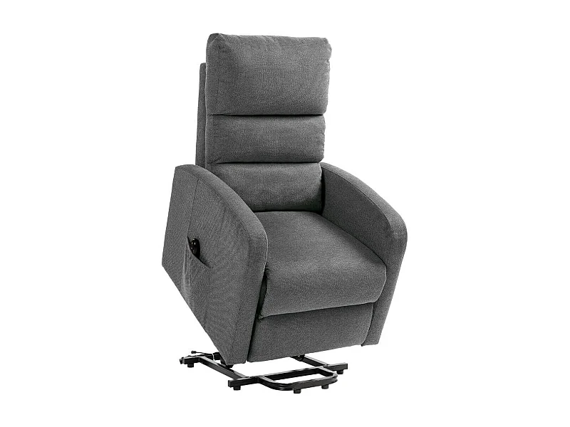Fauteuil relax releveur tissu polyester traité hydrophobe gris - TIKSI