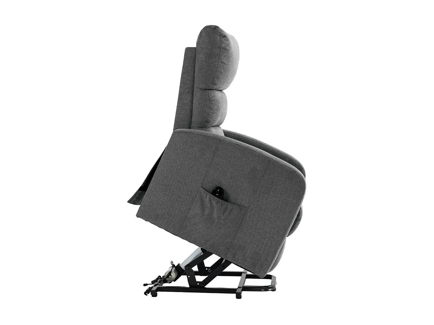 Fauteuil relax releveur tissu polyester traité hydrophobe gris - TIKSI
