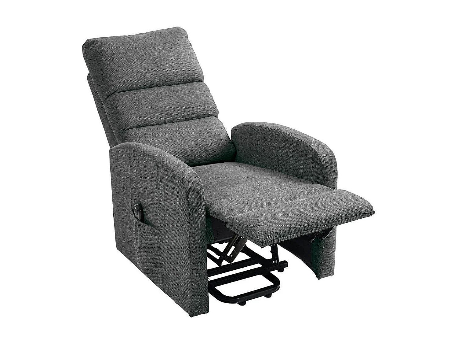 Fauteuil relax releveur tissu polyester traité hydrophobe gris - TIKSI