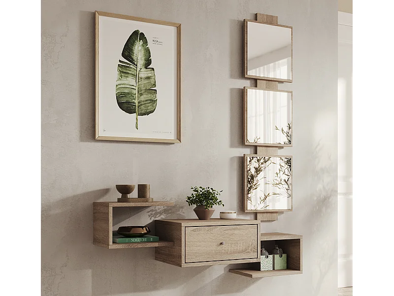 Meuble d'entrée pour Hall d'entrée Couloir en Sonoma 99,5x22x145cm Neo