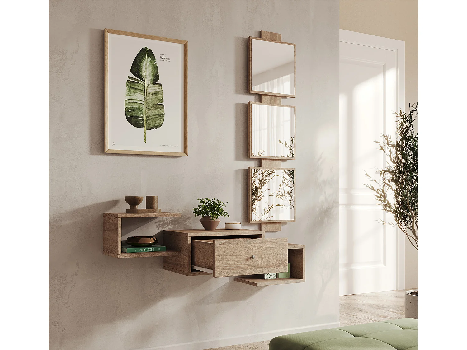 Recibidor para Entrada Pasillo en Sonoma 99,5x22x145cm Neo