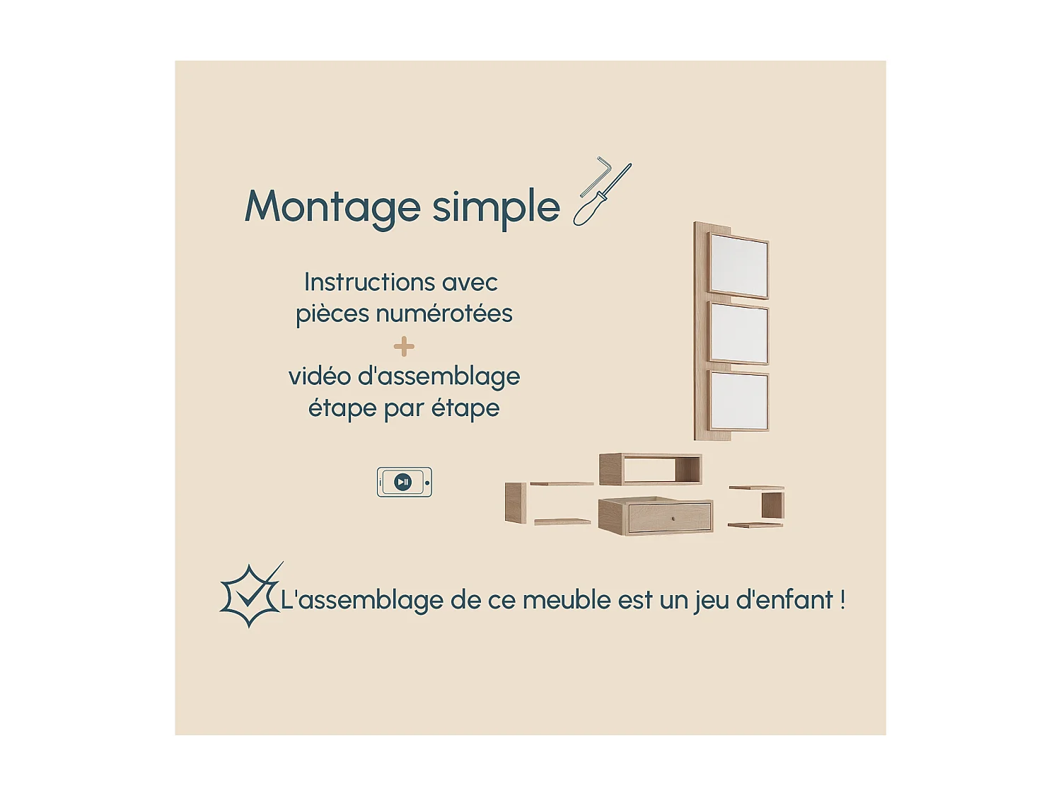 Recibidor para Entrada Pasillo en Sonoma 99,5x22x145cm Neo