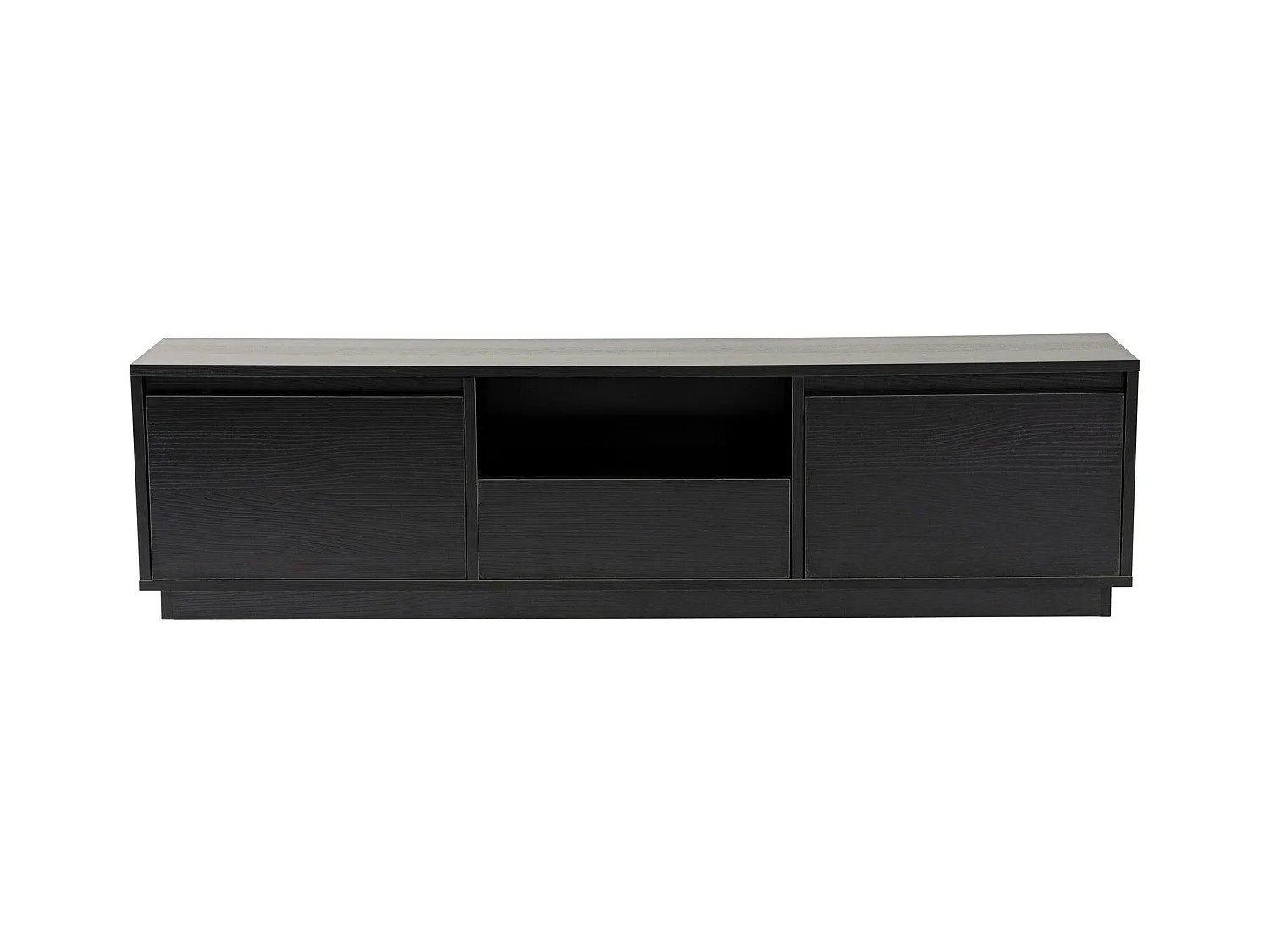 Meuble TV noir avec rangement - effet bois MARFA