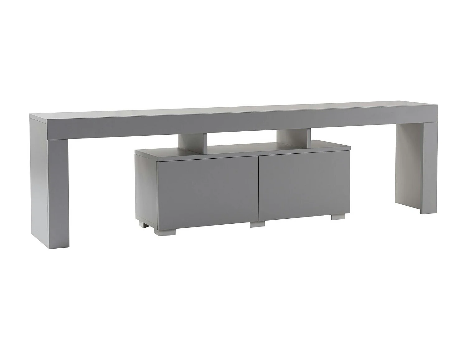 Banc TV moderne avec rangement - gris effet laque MARFA