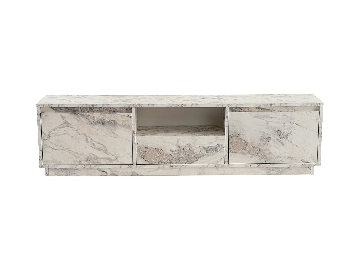 Meuble TV avec rangement - effet marbre MARFA