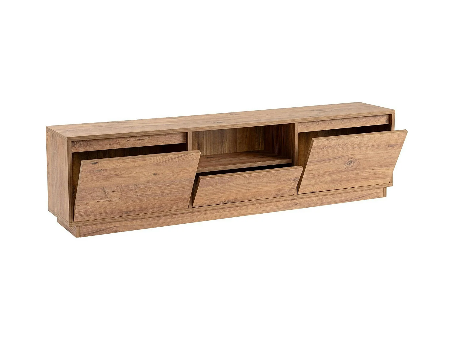 Meuble TV avec rangement - finition effet pin MARFA