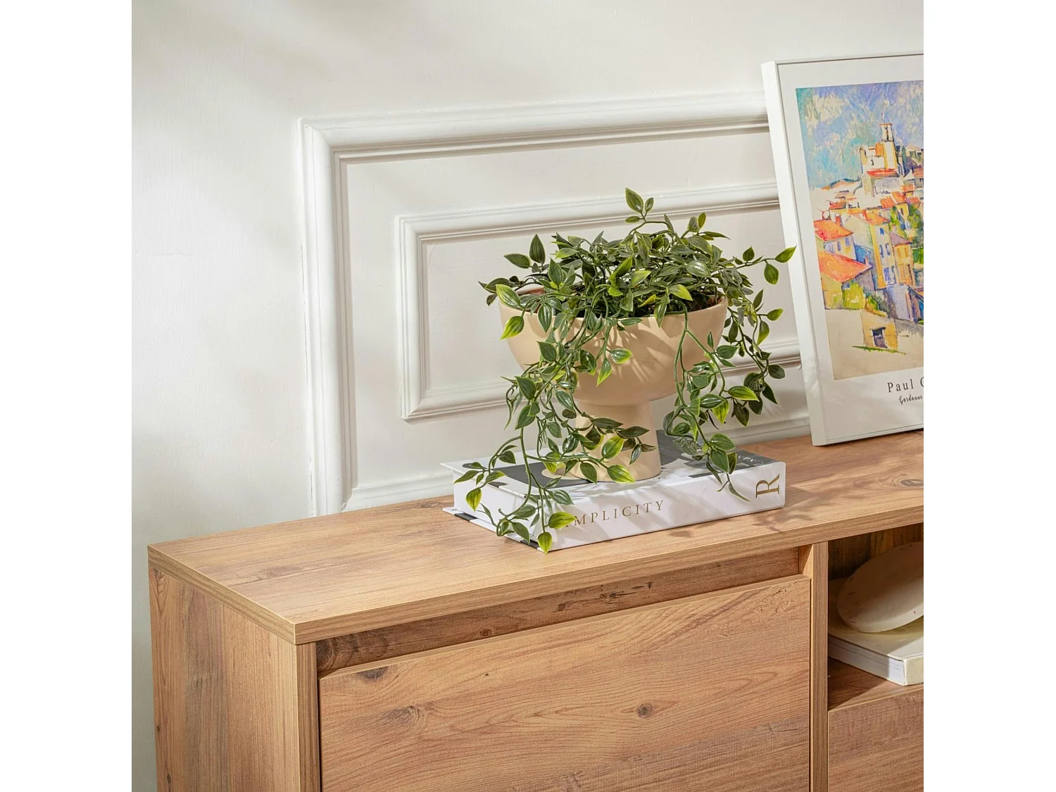 Meuble TV avec rangement - finition effet pin MARFA