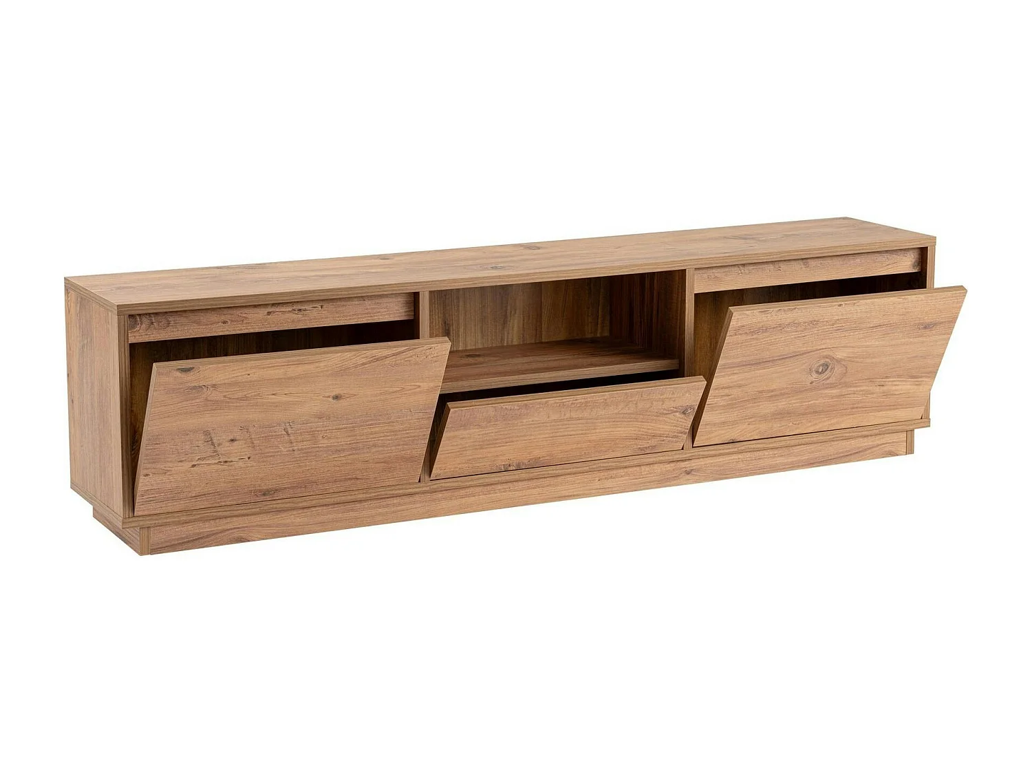 Meuble TV avec rangement - finition effet pin MARFA