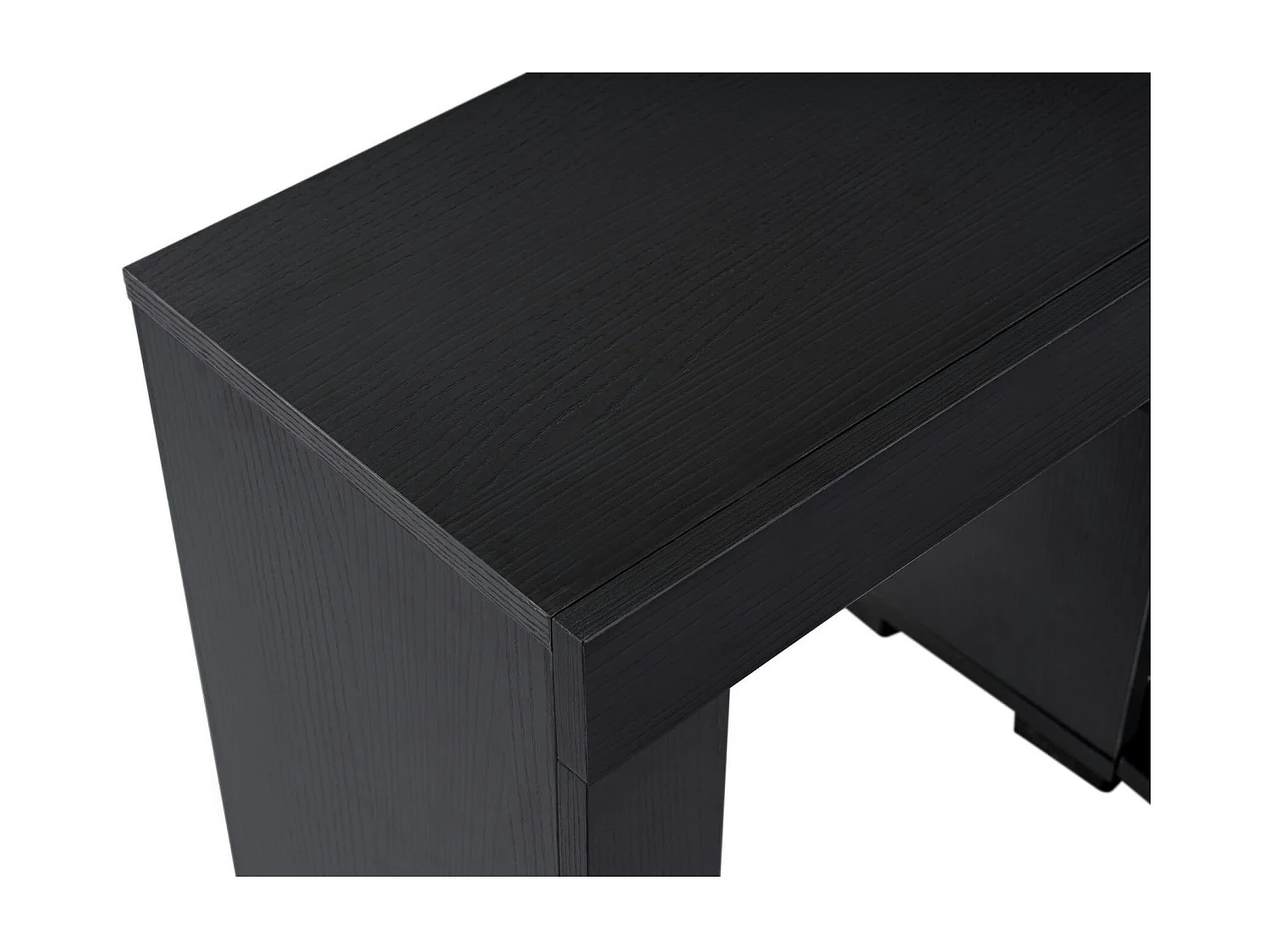 Banc TV moderne noir avec rangement - effet bois MARFA