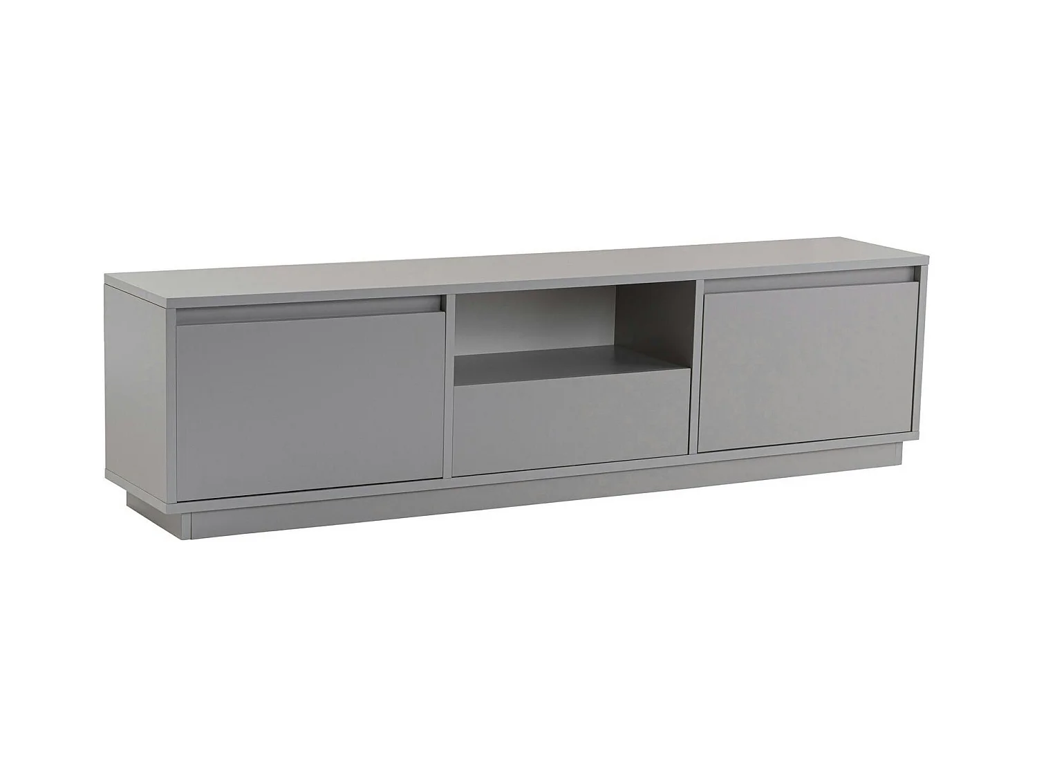 Meuble TV avec rangement - gris effet laque MARFA