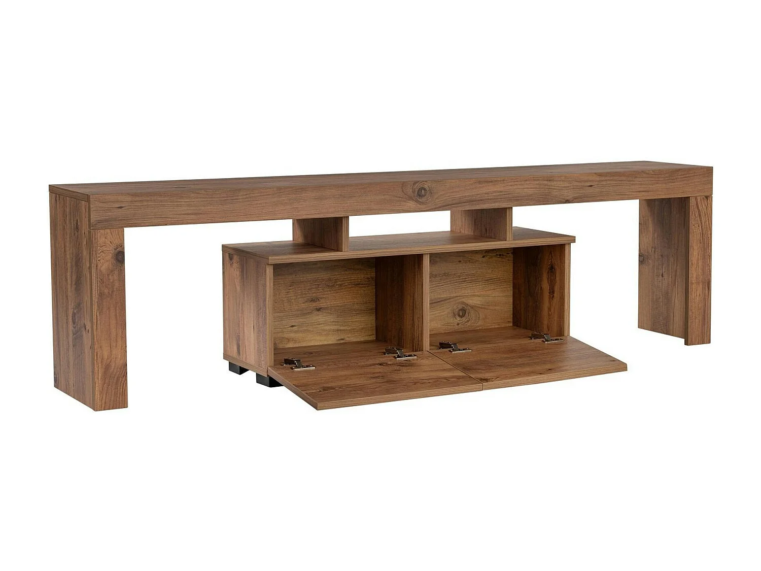 Banc TV moderne avec rangement - finition effet pin MARFA