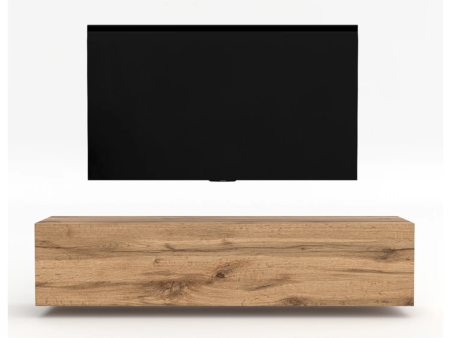 AX LIVING Meuble TV suspendu ZIVOLLI 160 cm chêne Wotan fixation murale