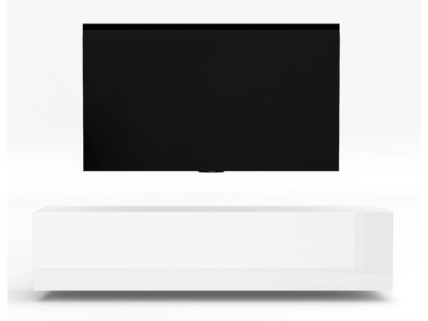 AX LIVING Meuble TV suspendu ZIVOLLI 160 cm blanc fixation murale