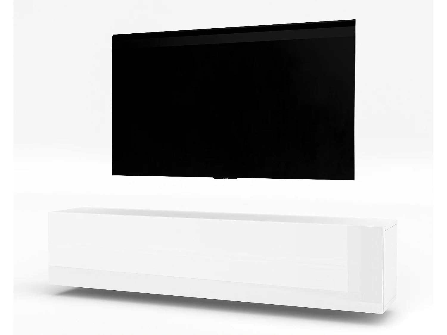 AX LIVING Meuble TV suspendu ZIVOLLI 160 cm blanc fixation murale