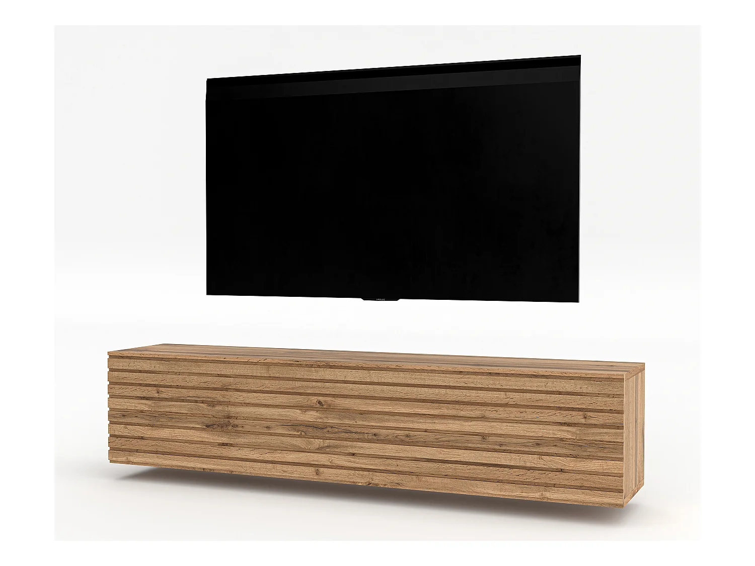 AX LIVING Lowboard TV ZIVOLLI 160 cm Wotan Eiche Riffel-Front Sideboard TV
