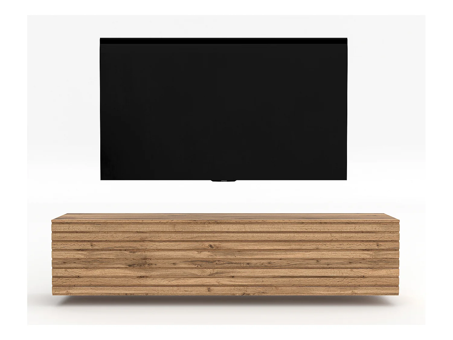 AX LIVING Lowboard TV ZIVOLLI 160 cm Wotan Eiche Riffel-Front Sideboard TV
