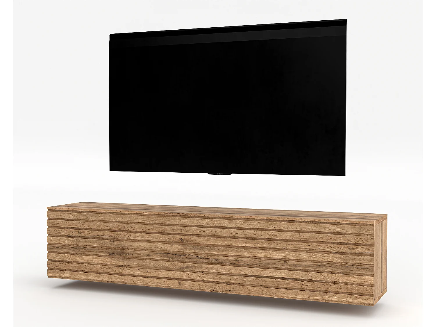 AX LIVING Lowboard TV ZIVOLLI 160 cm Wotan Eiche Riffel-Front Sideboard TV