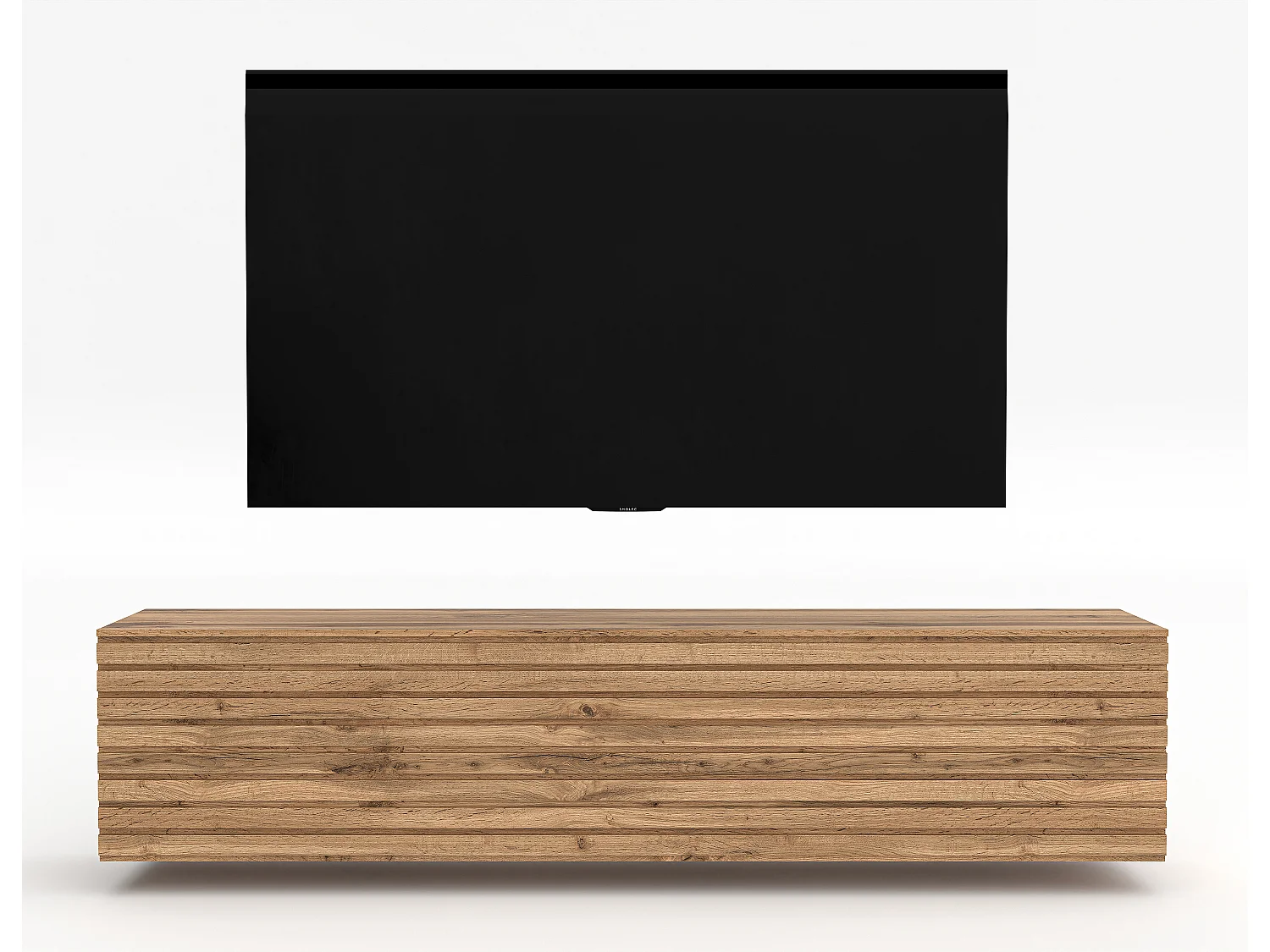 AX LIVING Lowboard TV ZIVOLLI 160 cm Wotan Eiche Riffel-Front Sideboard TV