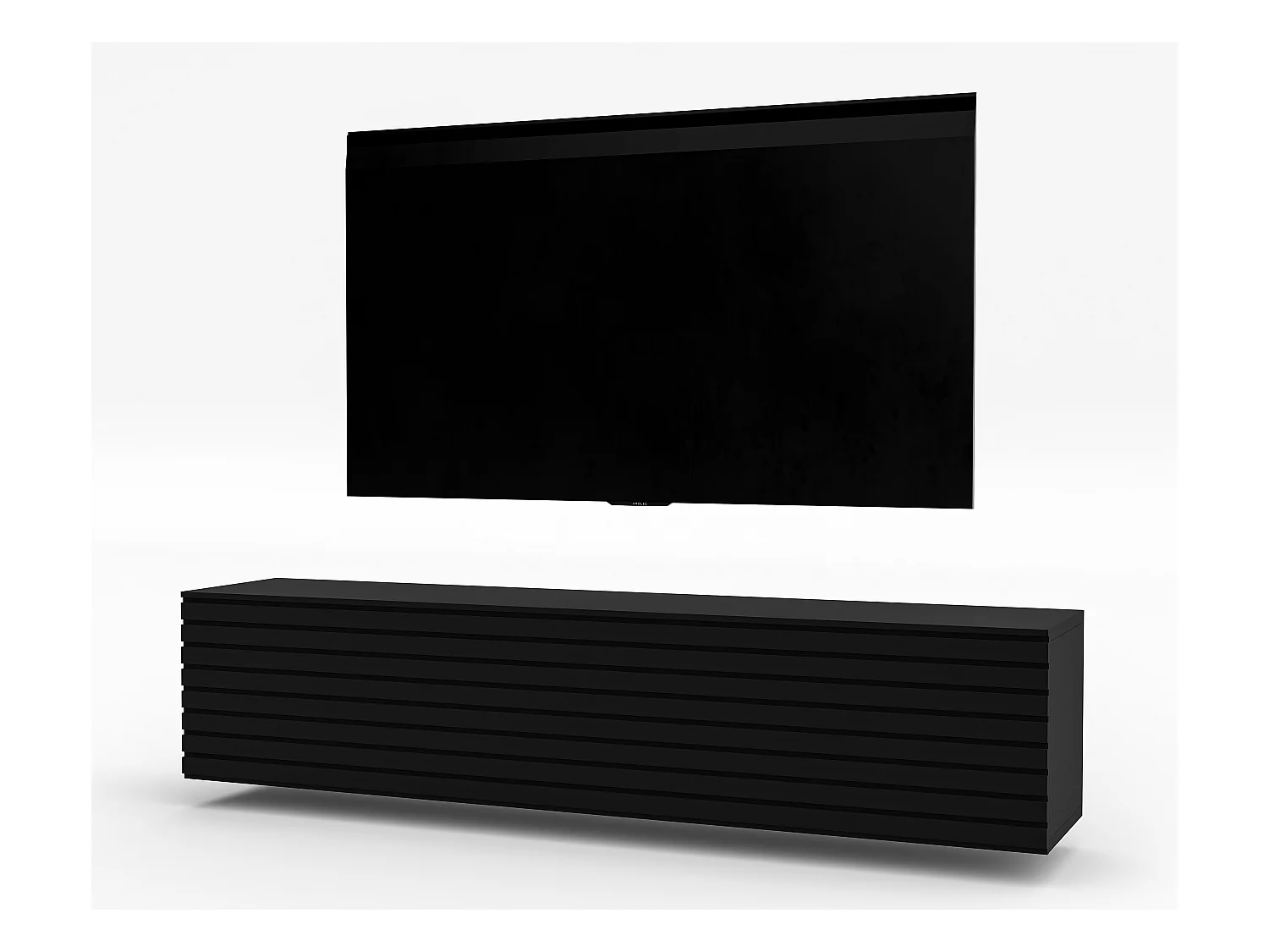 AX LIVING tv kast ZIVOLLI 160 cm zwart ribbel modern tv meubel zwevend