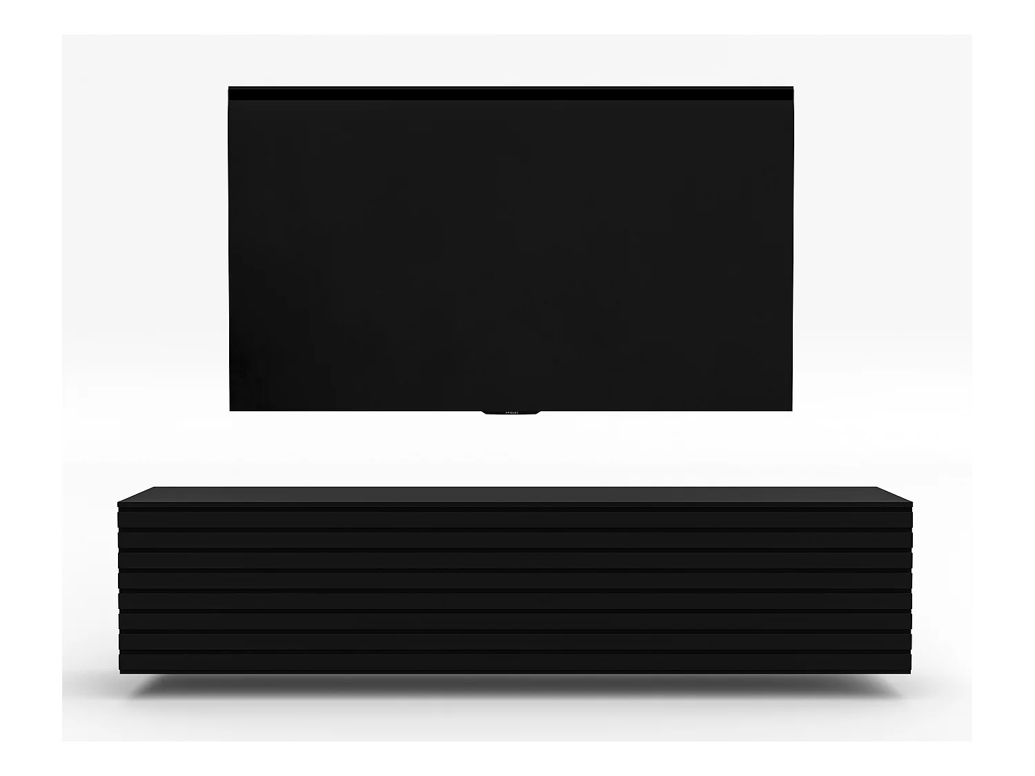 AX LIVING tv kast ZIVOLLI 160 cm zwart ribbel modern tv meubel zwevend