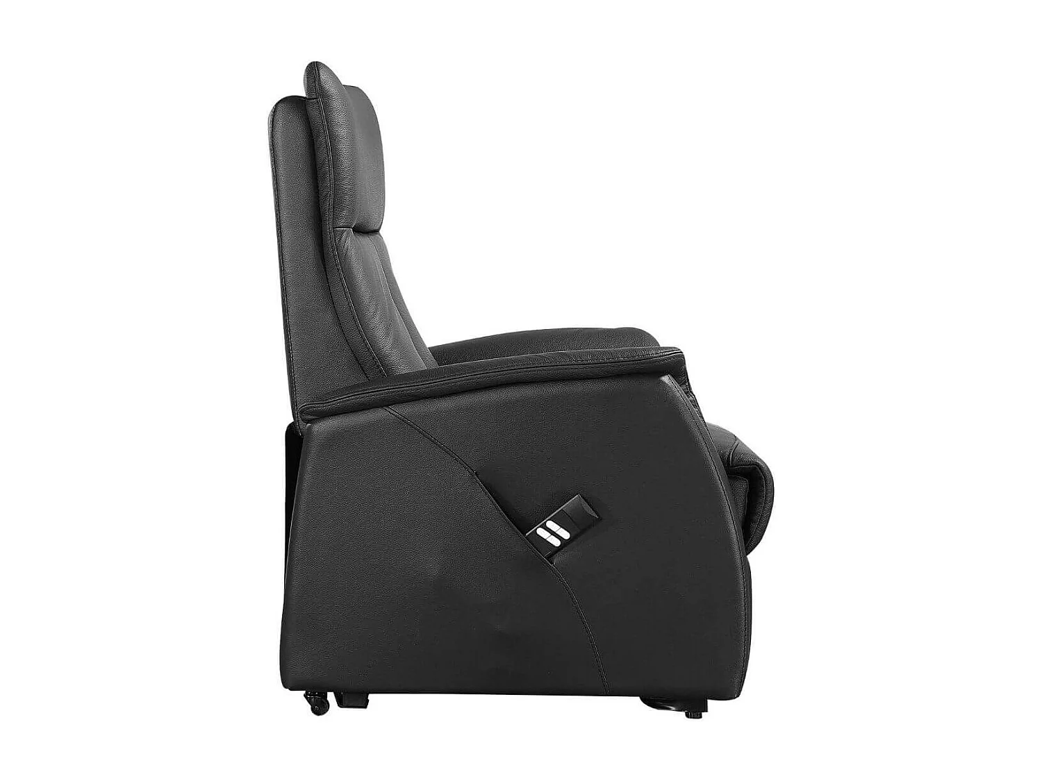 Fauteuil modèle S relax releveur en cuir vachette noir - PLEGAR