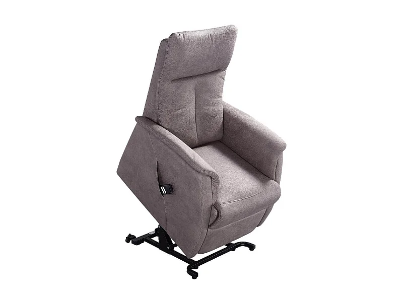 Fauteuil modèle M relax releveur tissu polyester imitation cuir gris - PLEGAR