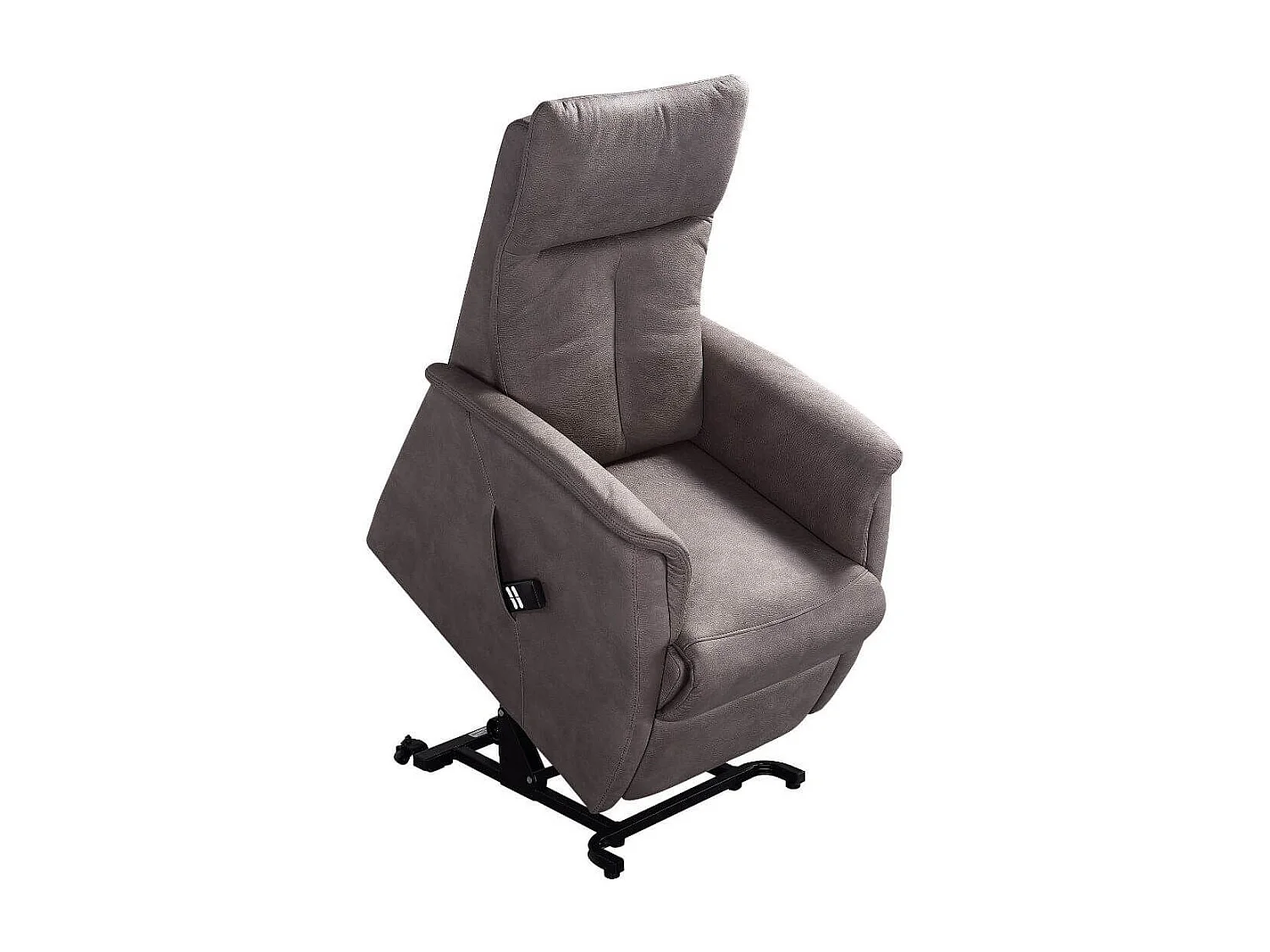 Fauteuil modèle M relax releveur tissu polyester imitation cuir gris-brun marbré - PLEGAR