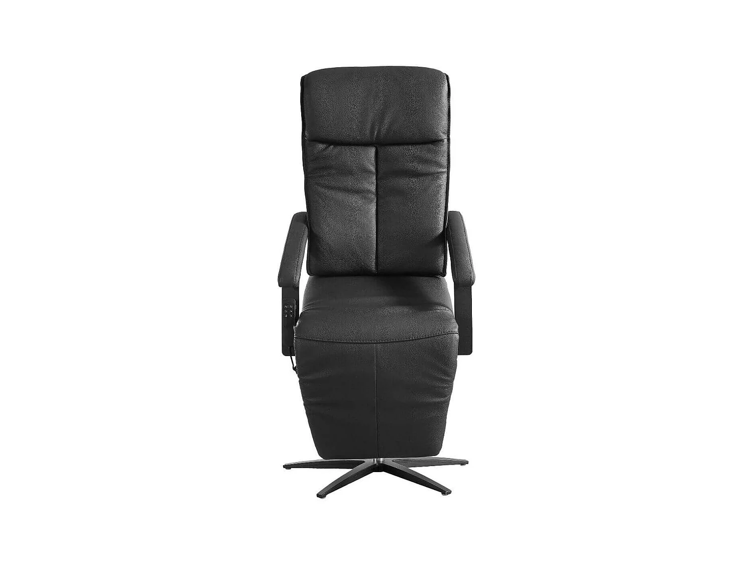 Fauteuil relax pivotant releveur en cuir vachette noir - CENTAURE