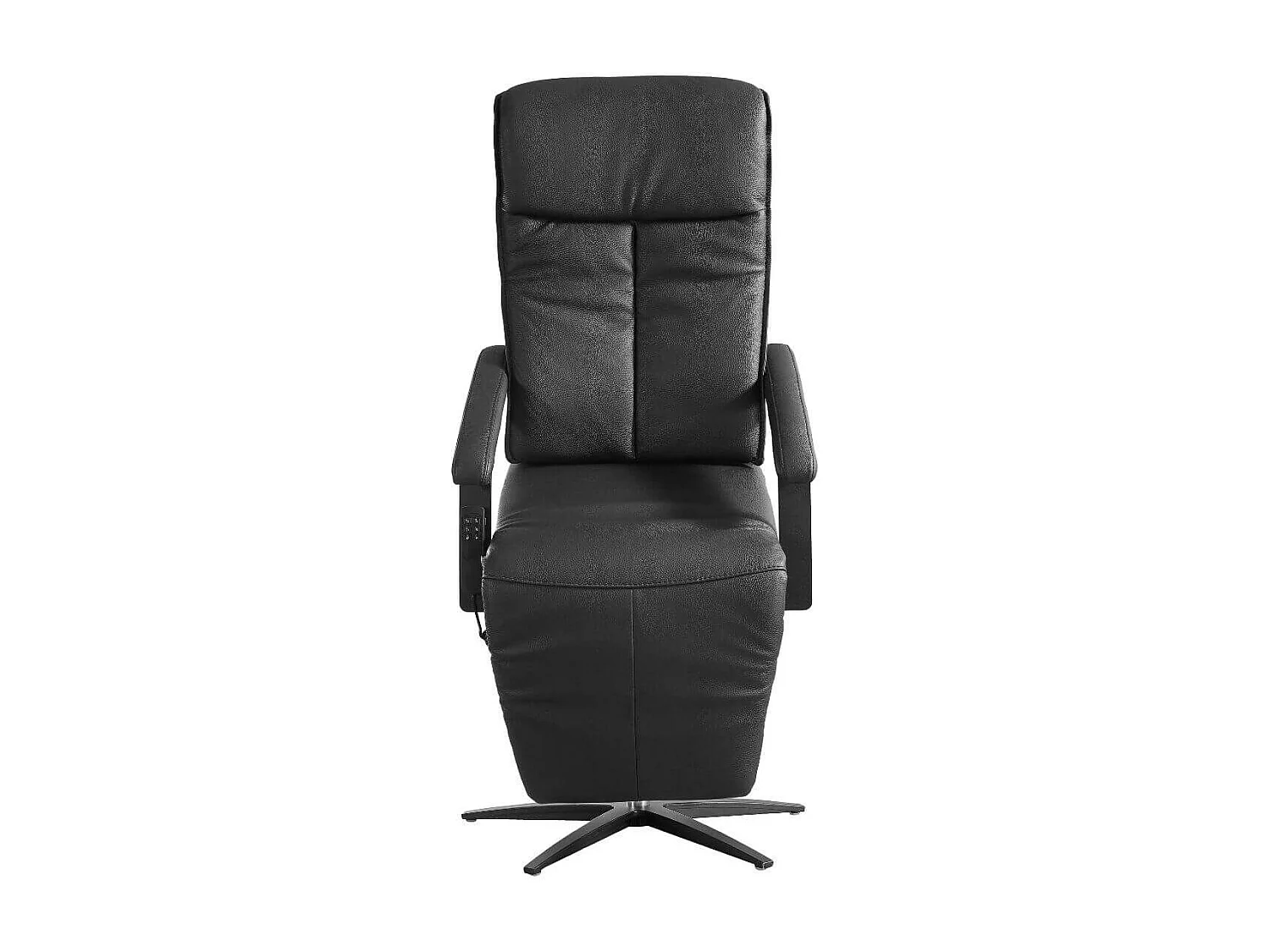 Fauteuil relax pivotant releveur en cuir vachette noir - CENTAURE