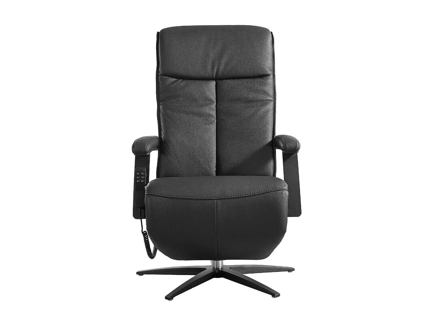 Fauteuil relax pivotant releveur en cuir vachette noir - CENTAURE