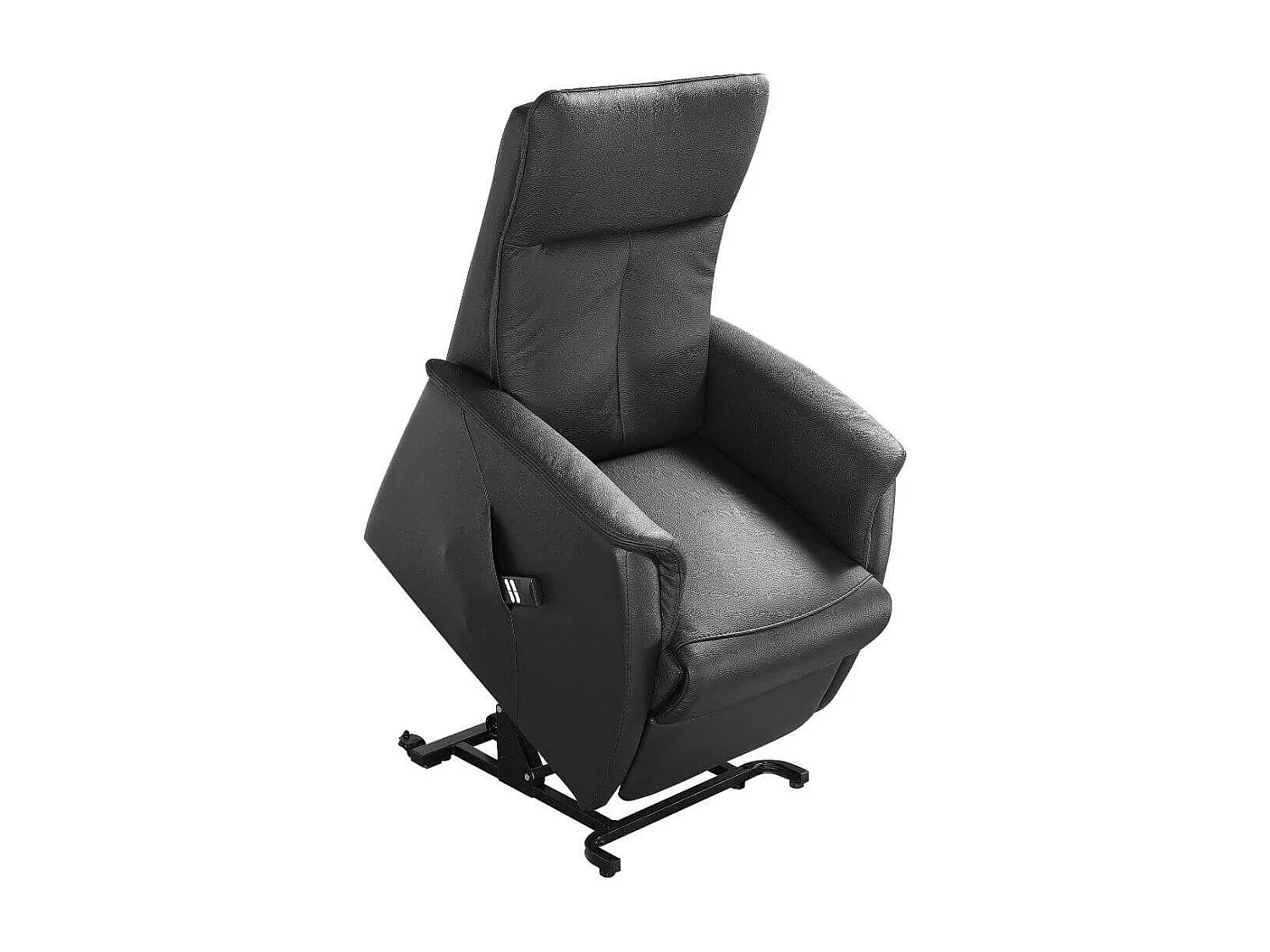 Fauteuil modèle M relax releveur en cuir vachette noir - PLEGAR